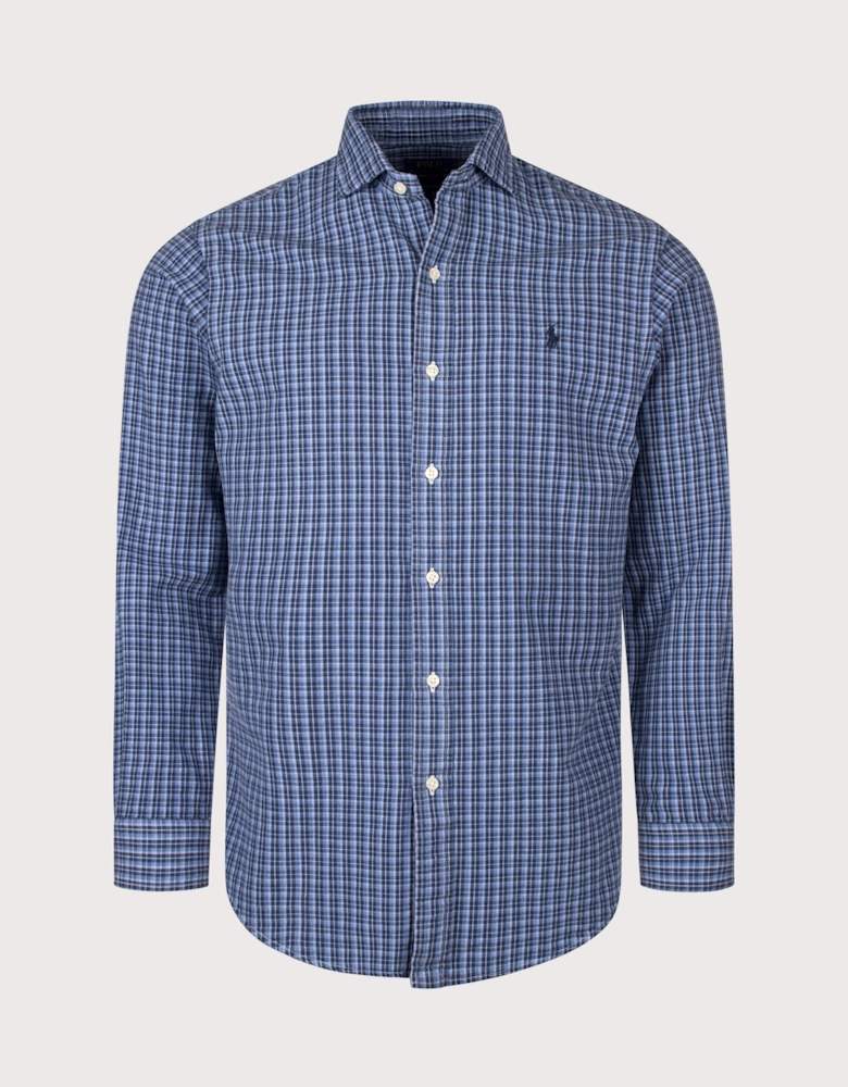Custom Fit Plaid Oxford Shirt