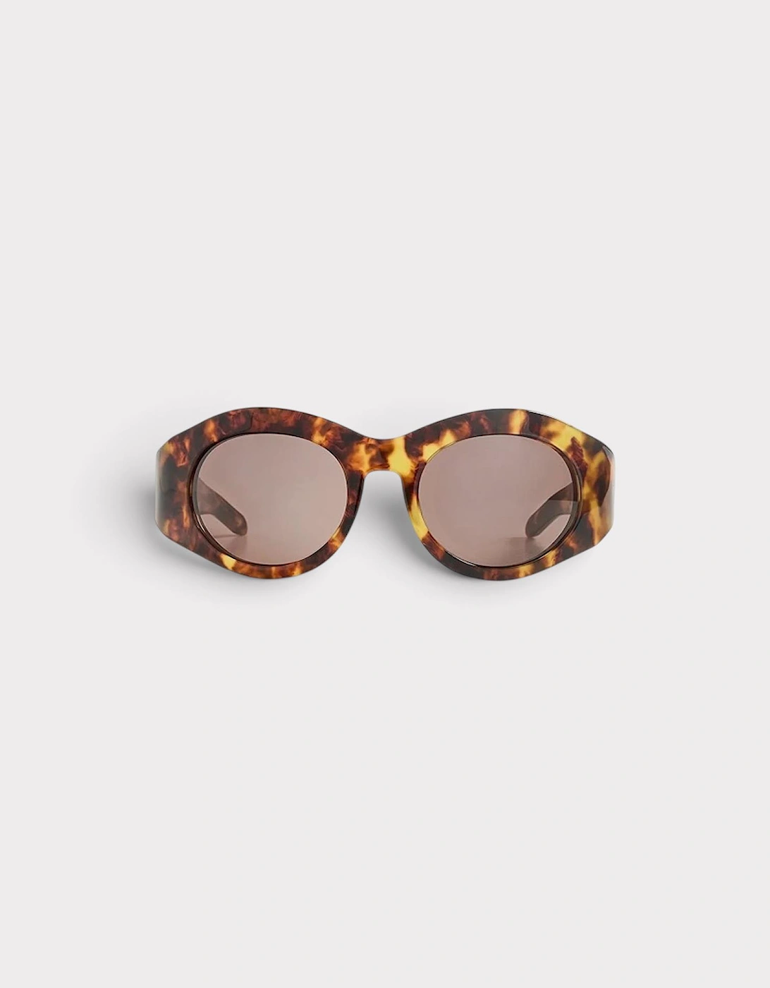 Round Goggle Acetate Sunglasses Brown