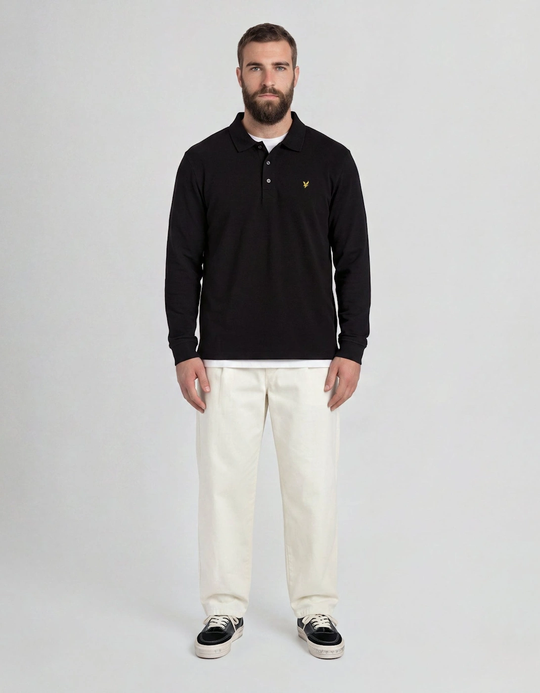 Long Sleeve Polo Shirt Plus