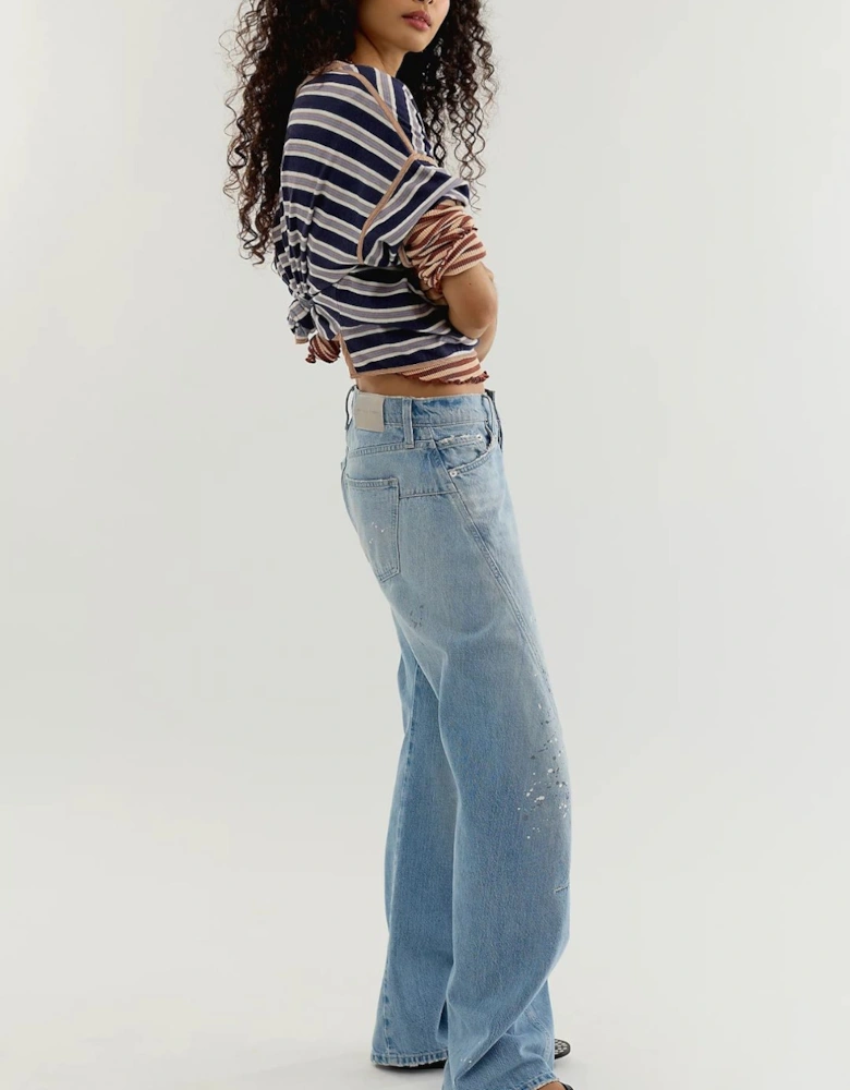 The Free Fable Low-Rise Twisted Bowed Jeans