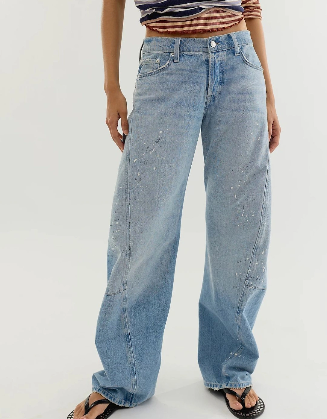 The Free Fable Low-Rise Twisted Bowed Jeans