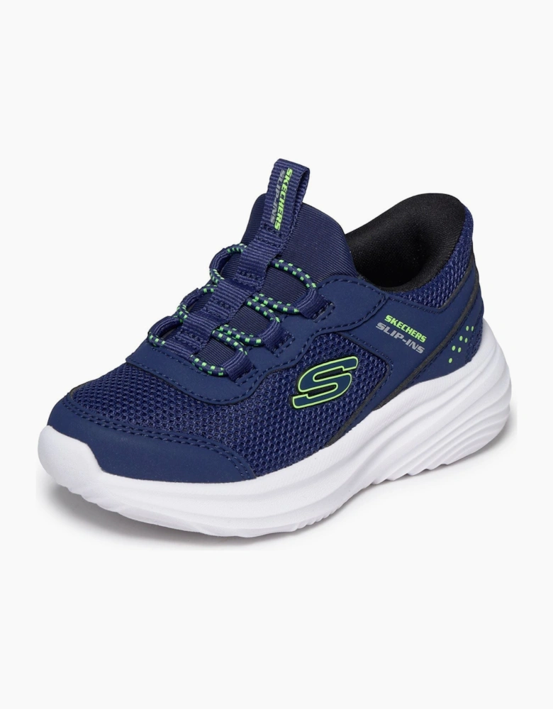 Skechers Bounder Pro Boy's Navy/Lime Trainers