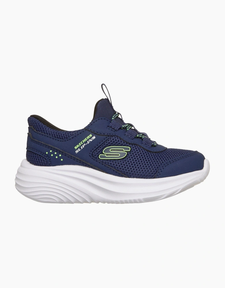 Skechers Bounder Pro Boy's Navy/Lime Trainers
