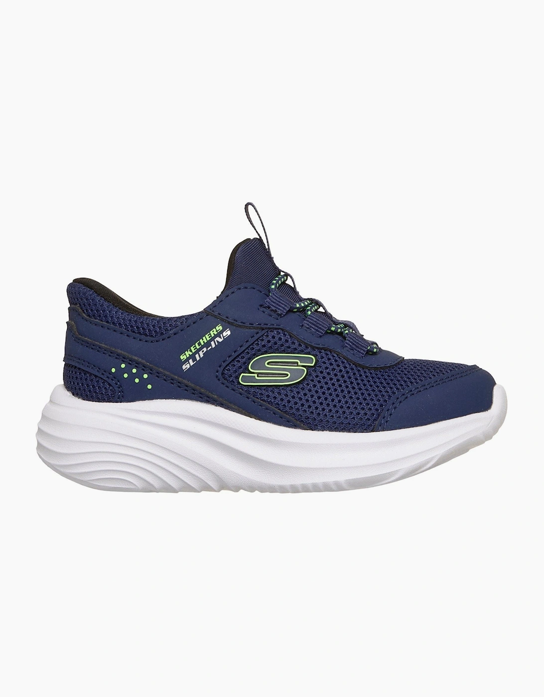 Skechers Bounder Pro Boy's Navy/Lime Trainers