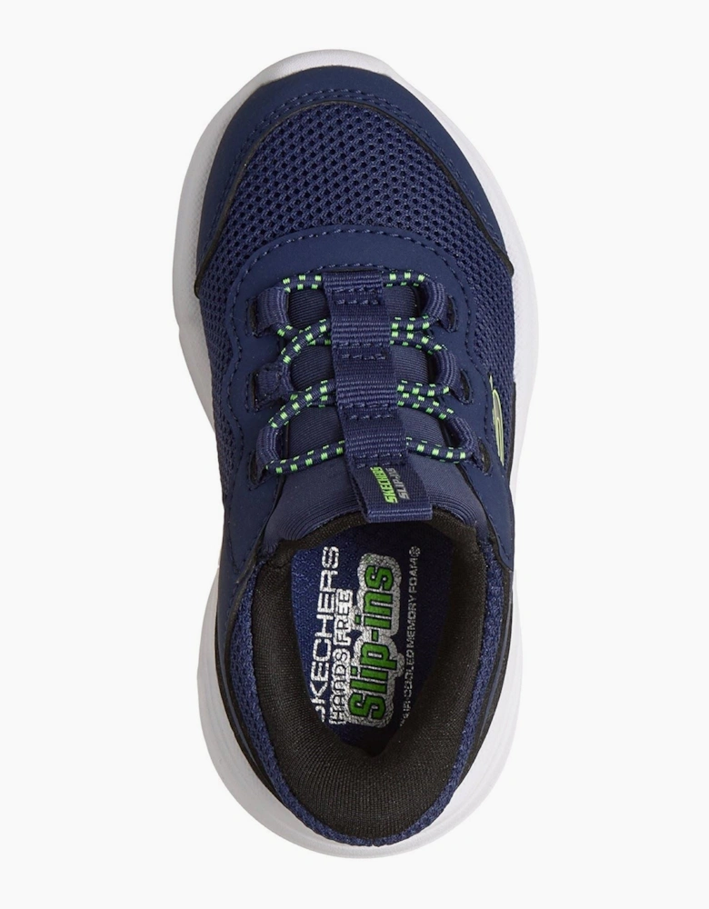 Skechers Bounder Pro Boy's Navy/Lime Trainers