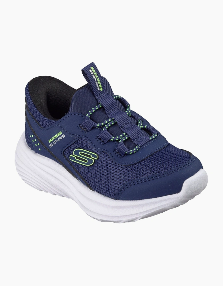 Skechers Bounder Pro Boy's Navy/Lime Trainers