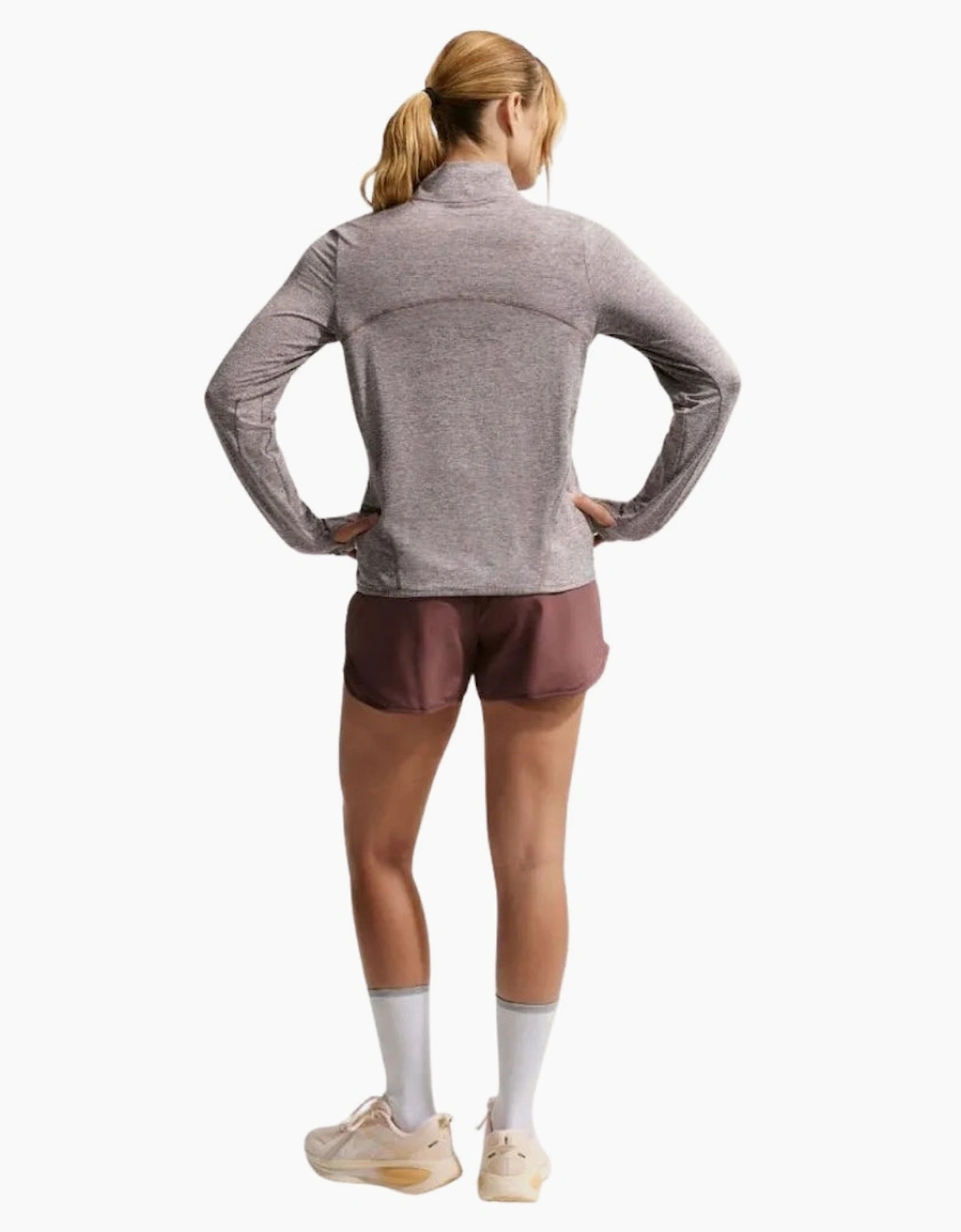Nike Swift Women's UV Protection 1/4-Zip Brown Running Top