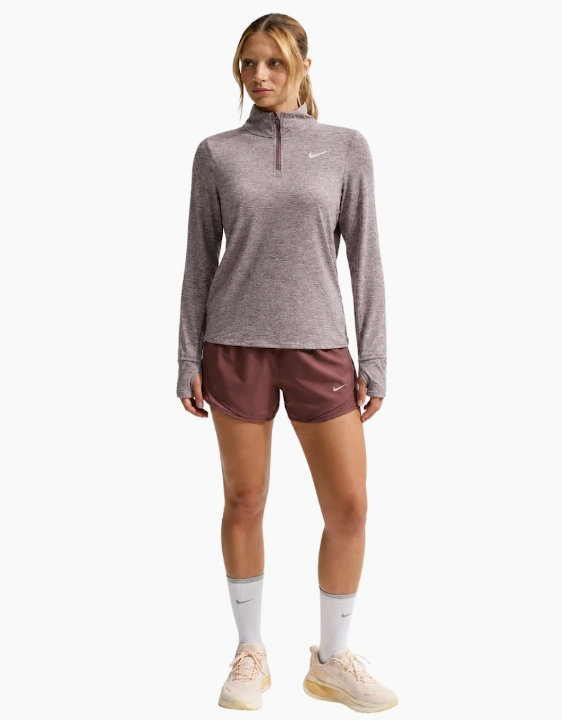 Nike Swift Women's UV Protection 1/4-Zip Brown Running Top
