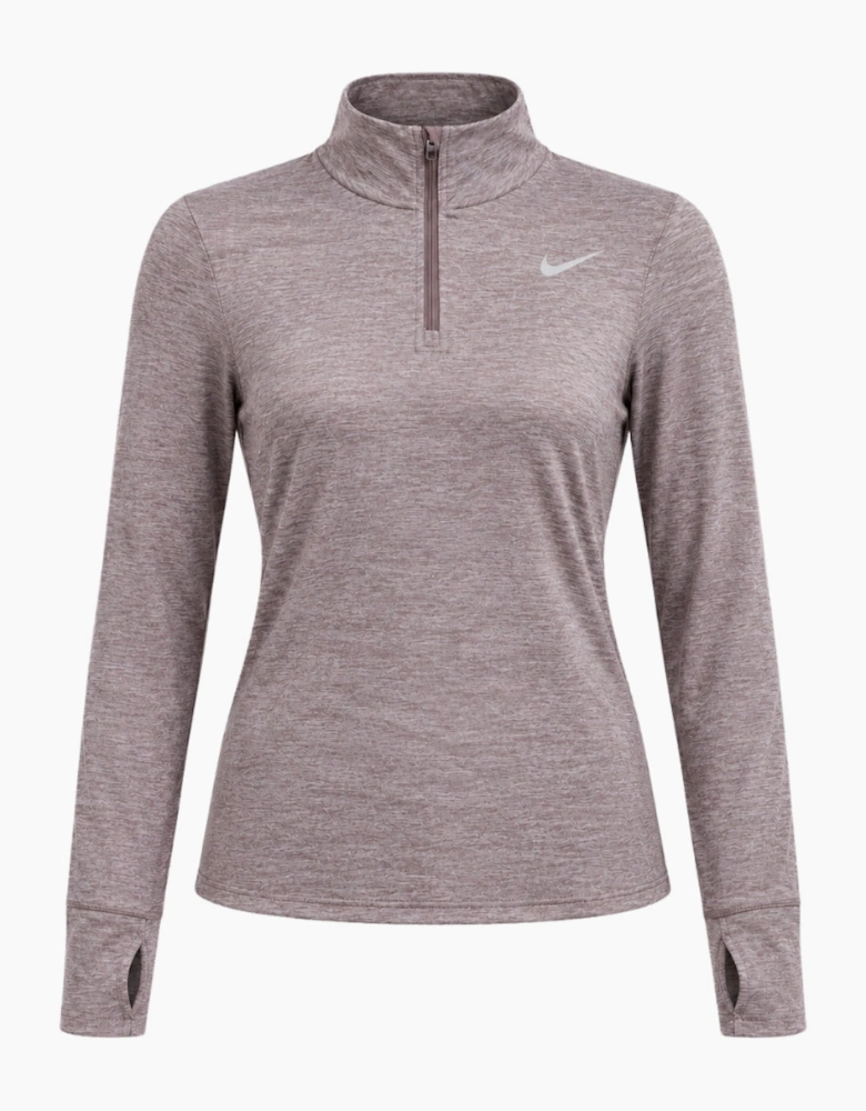Nike Swift Women's UV Protection 1/4-Zip Brown Running Top