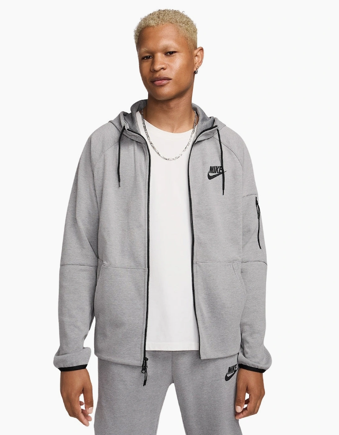 Nike Sportswear Tech Essentials Men's Full-Zip Grey Fleece Hoodie