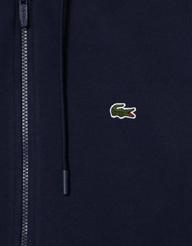 Lacoste Branded Tape Zull Zip Navy Hoodie