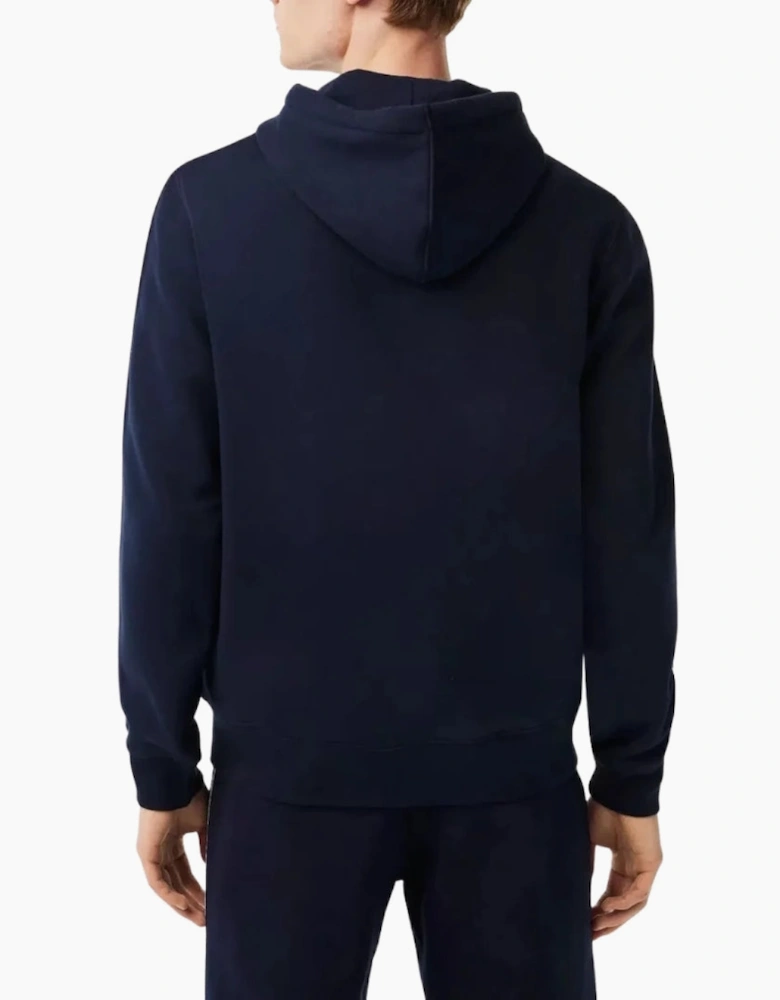 Lacoste Branded Tape Zull Zip Navy Hoodie