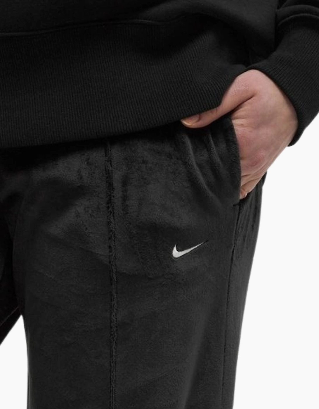 Nike Women's Sportswear Chill Knit Mid-Rise Black Velour Pants