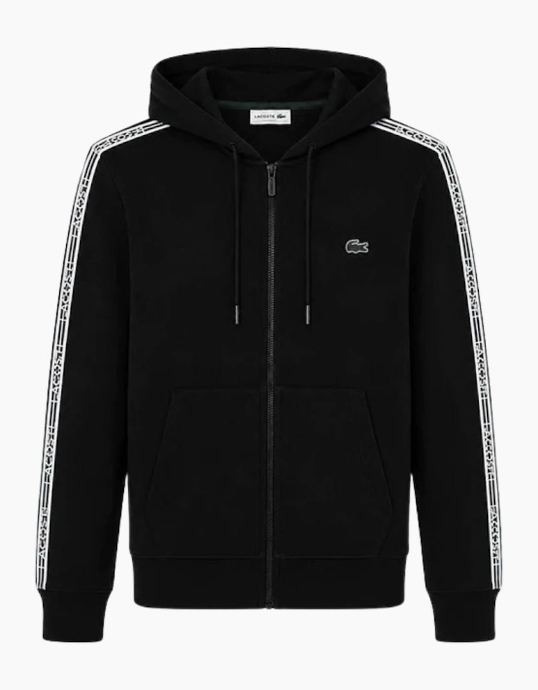 Lacoste Branded Tape Zull Zip Black Hoodie