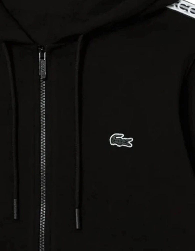 Lacoste Branded Tape Zull Zip Black Hoodie
