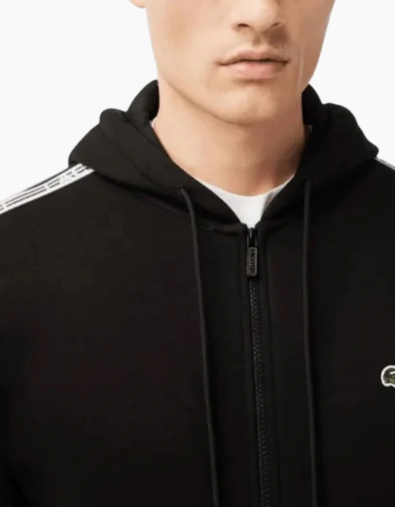 Lacoste Branded Tape Zull Zip Black Hoodie
