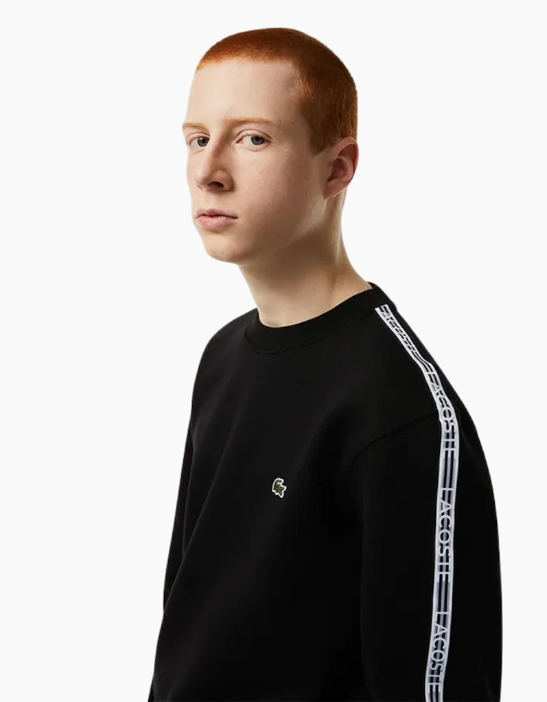 Lacoste Branded Tape Crewneck Black Jumper