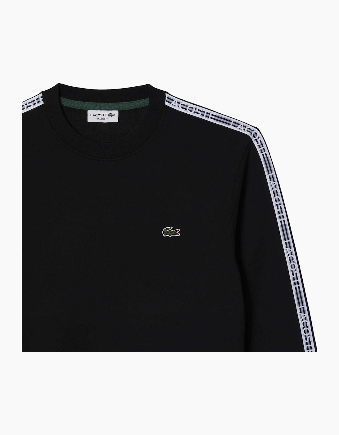 Lacoste Branded Tape Crewneck Black Jumper