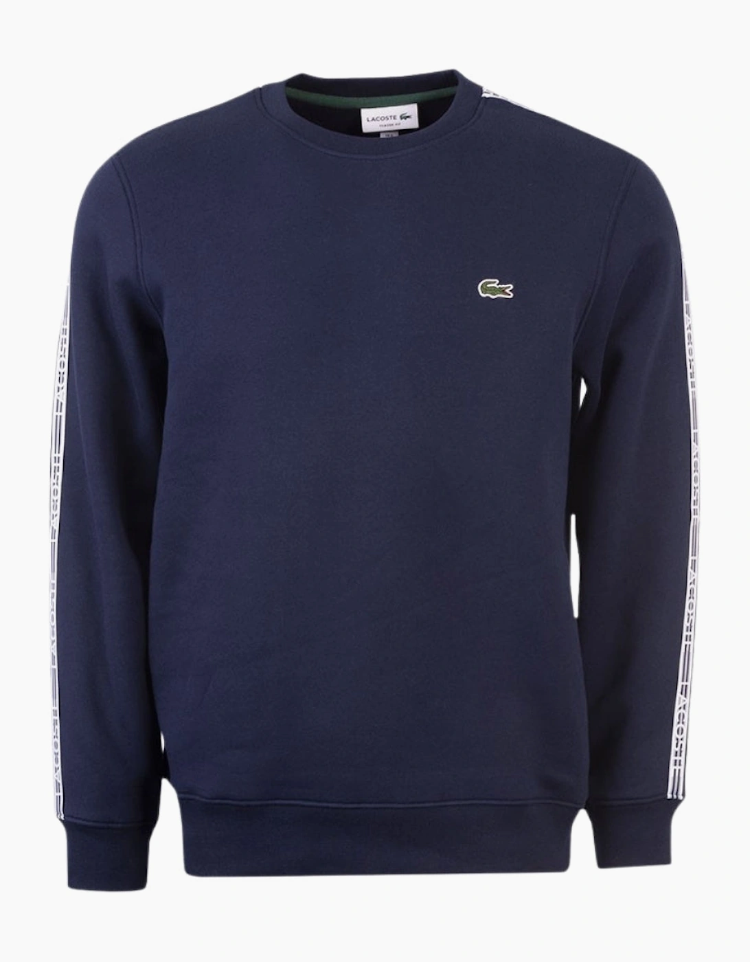 Lacoste Branded Tape Crewneck Navy Blue Jumper