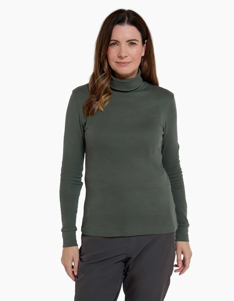 Mountain Warehouse Womens/Ladies Meribel Cotton Roll Neck Long-Sleeved Top