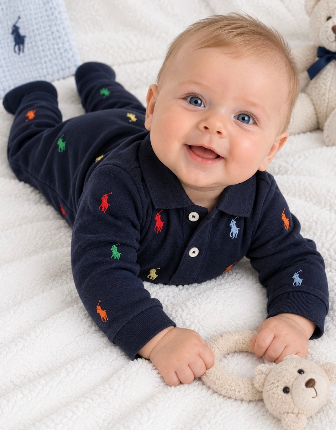 RALPH LAUREN NAVY BABY BOY BABY GROW 70117001