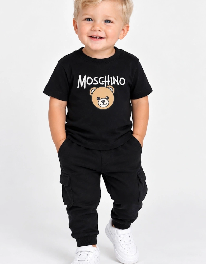 MOSCHINO BABY/TODDLER BLACK T SHIRT M6M047