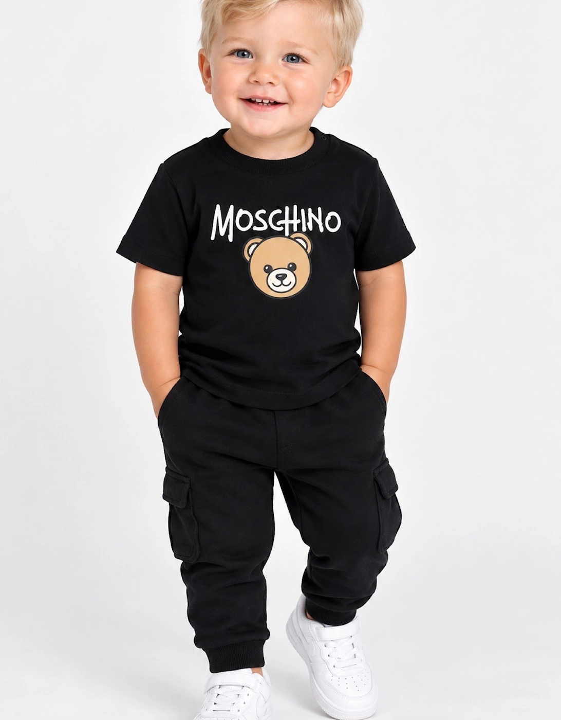 MOSCHINO BABY/TODDLER BLACK T SHIRT M6M047