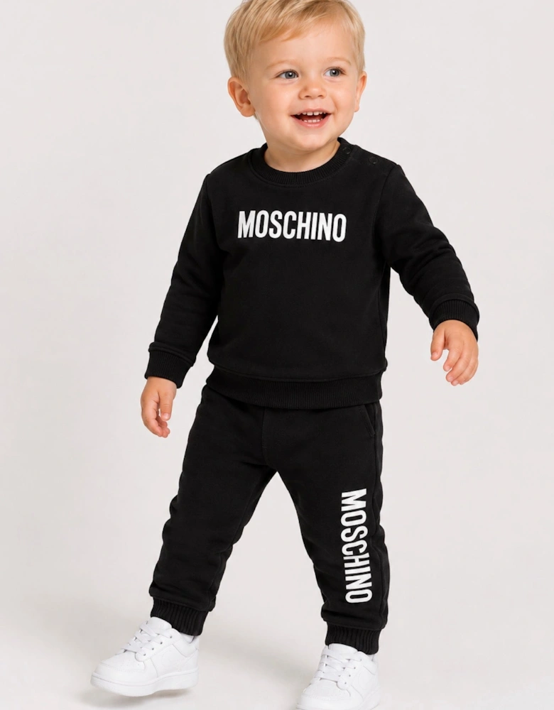 MOSCHINO TODDLER BLACK TRACKSUIT MUF06N MUP064