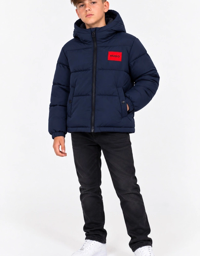 HUGO BOYS NAVY PUFFER JACKET G01254