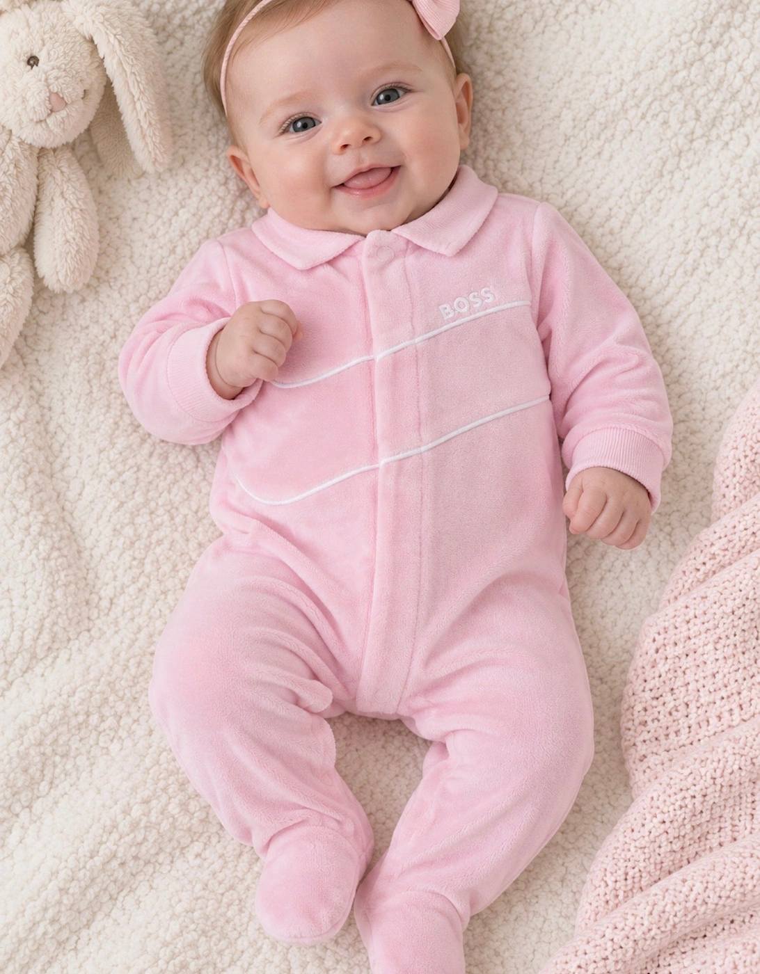 BOSS PINK NB GIRL BABY GROW J53321