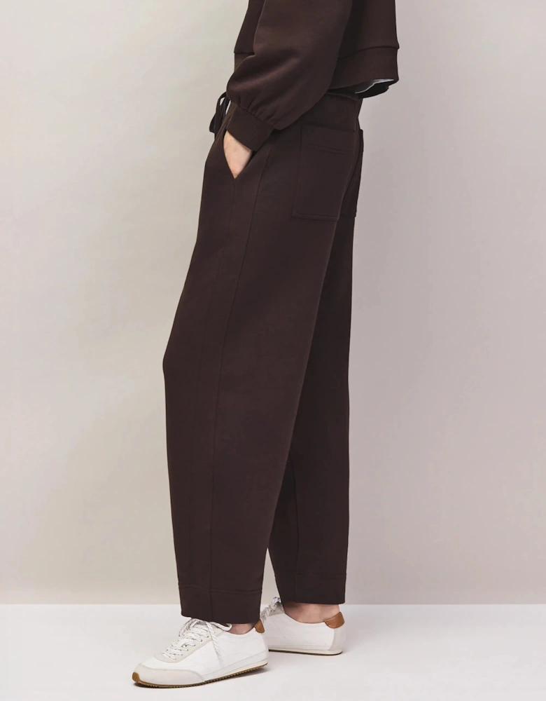 Petite Brown Barrel Leg Sweatpants