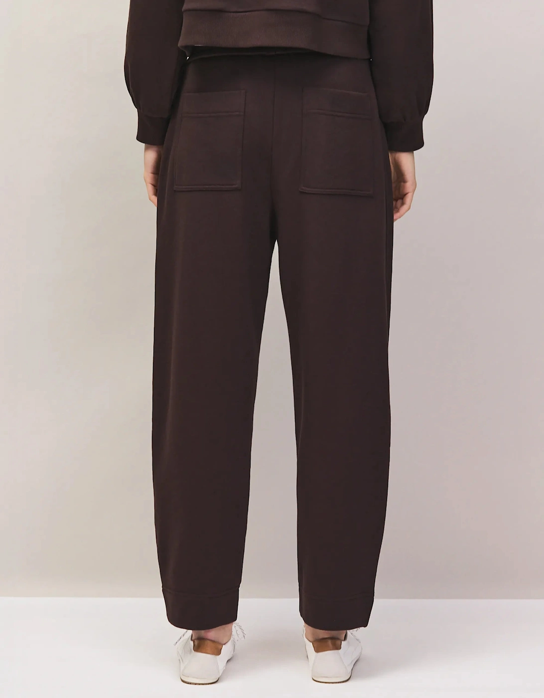 Petite Brown Barrel Leg Sweatpants