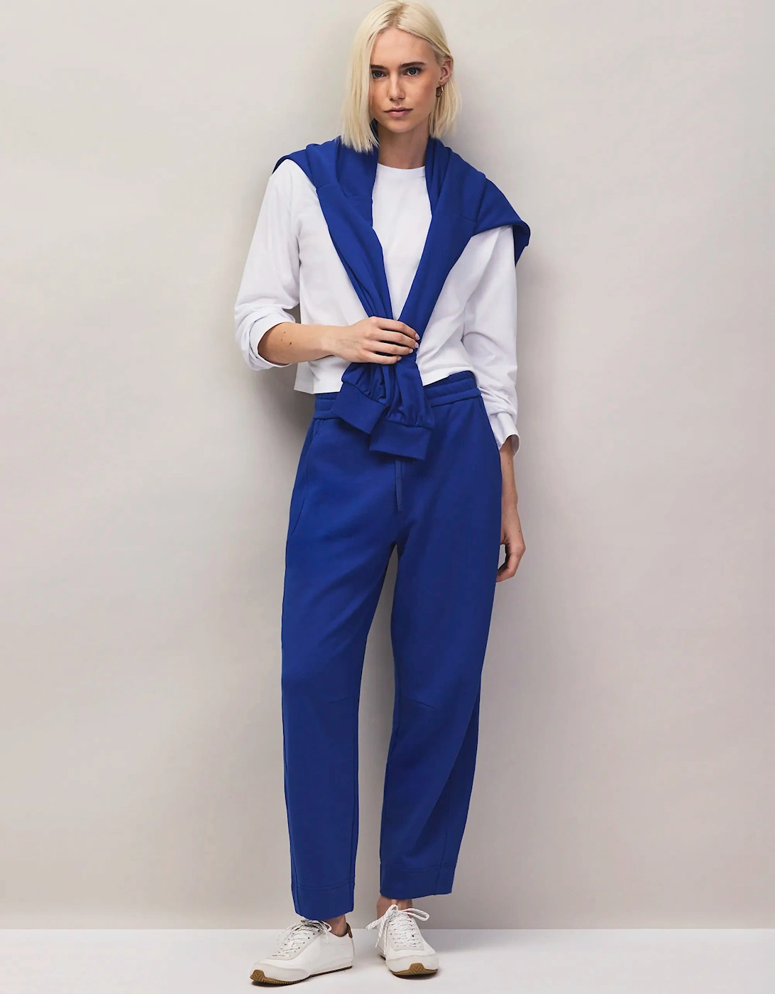 Blue Barrel-Leg Sweatpants