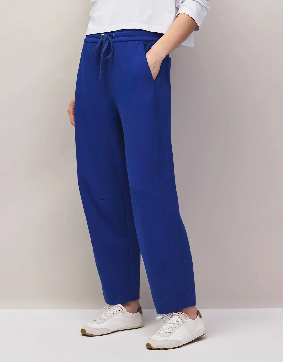 Blue Barrel-Leg Sweatpants