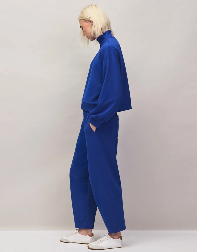 Blue Barrel-Leg Sweatpants