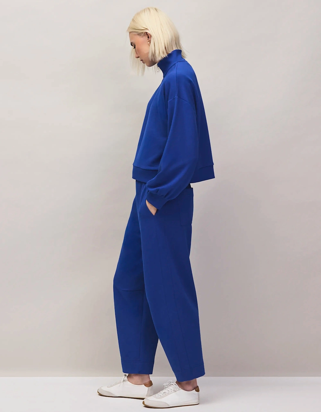 Blue Barrel-Leg Sweatpants