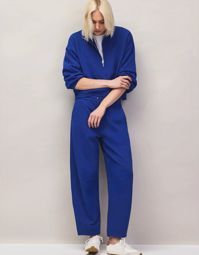 Blue Barrel-Leg Sweatpants