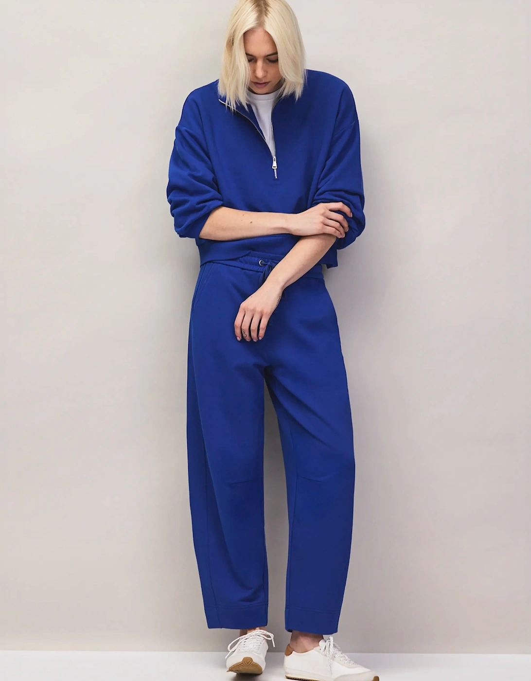 Blue Barrel-Leg Sweatpants