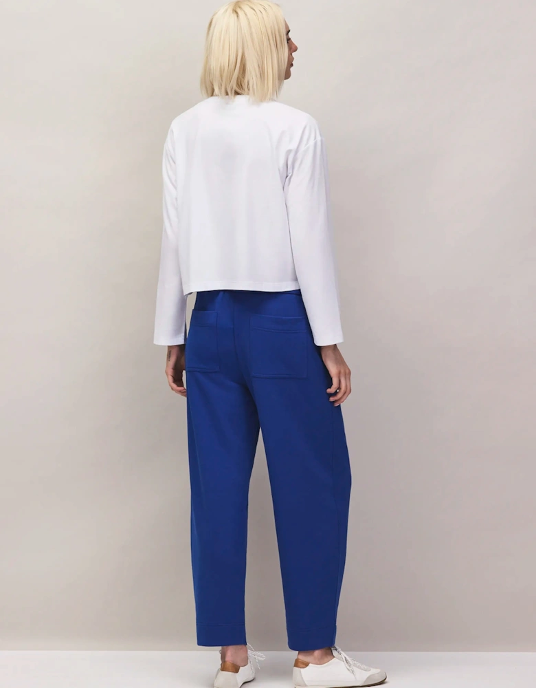 Blue Barrel-Leg Sweatpants