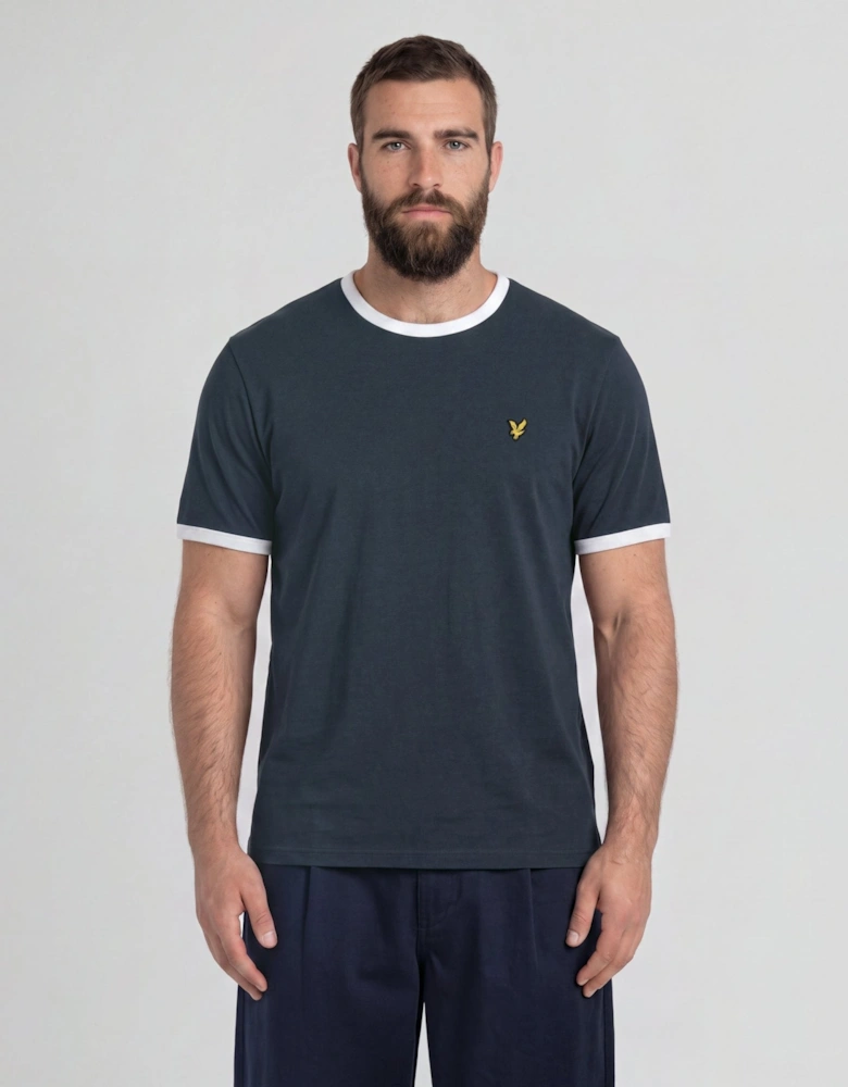 Ringer Cotton Crew Neck T-Shirt