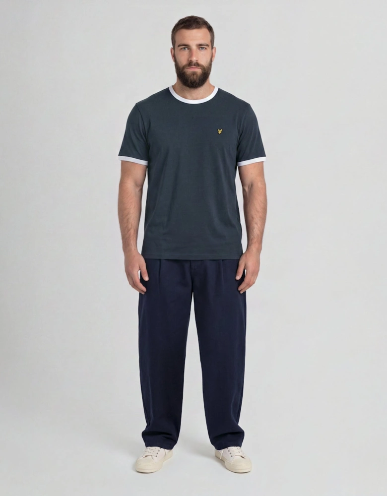Ringer Cotton Crew Neck T-Shirt