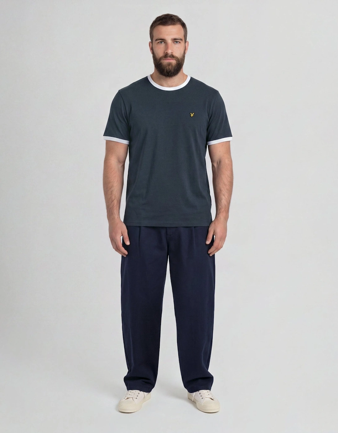 Ringer Cotton Crew Neck T-Shirt