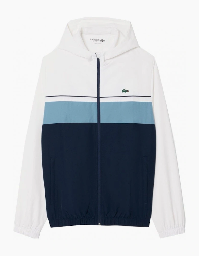 Lacoste Men's White, Blue and Navy colour block Tracksuit
