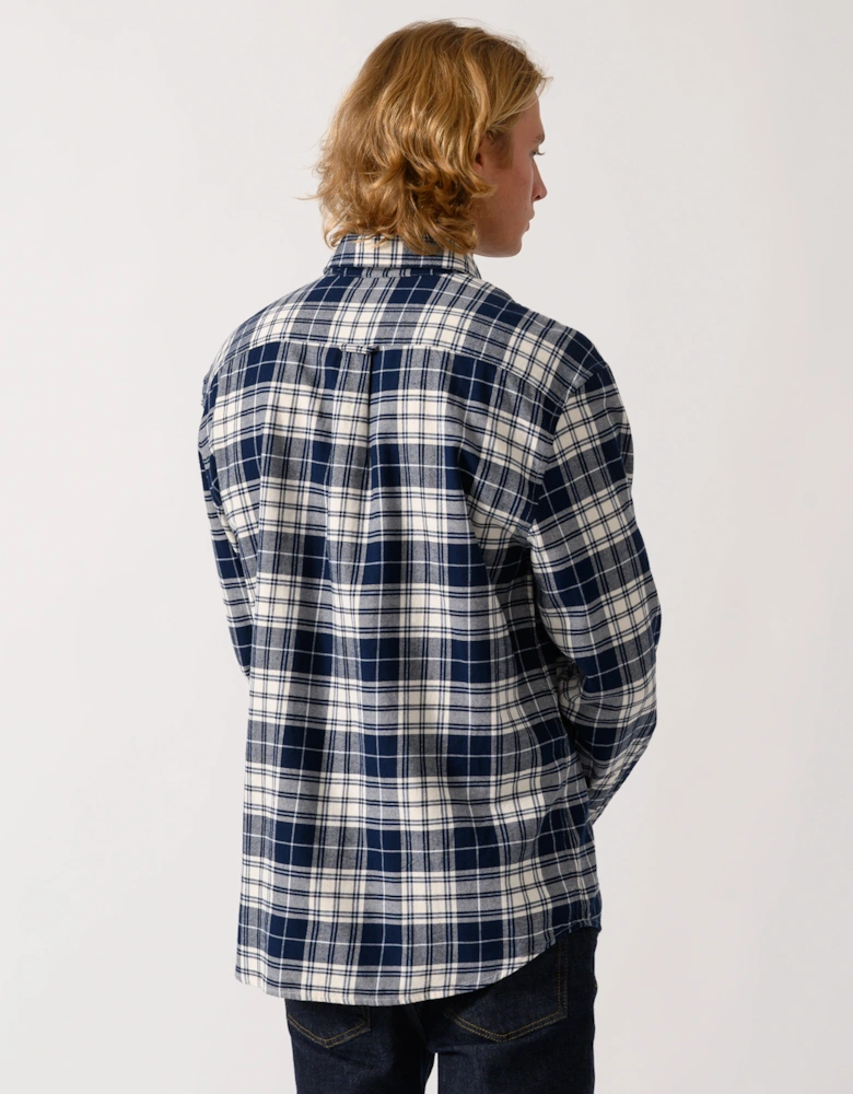 Lacoste Casual Flannel Mens Long Sleeve Shirt - Lapland/Navy Blue-Rill DCN0