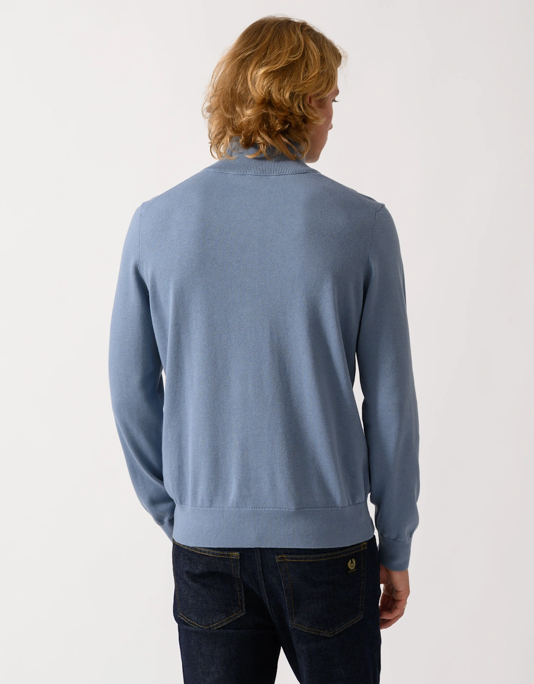 BOSS Orange Kanobix S Mens 1/4 Zip Jumper  - Medium Blue 424