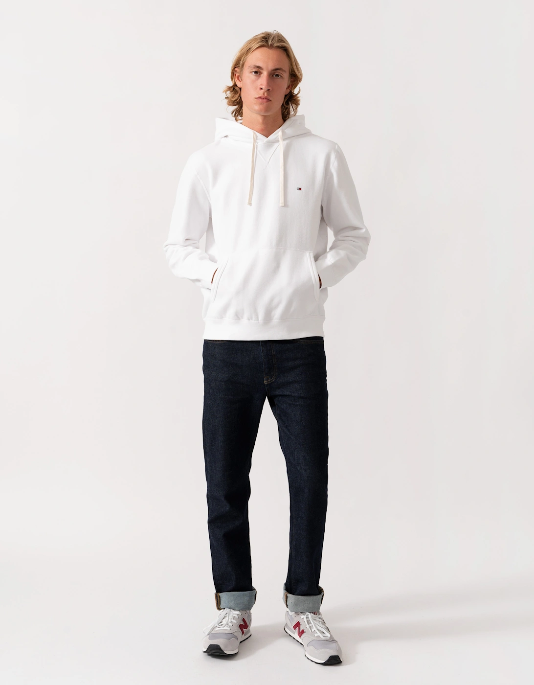 Tommy Hilfiger Essential Fleece Mens Hoodie - White