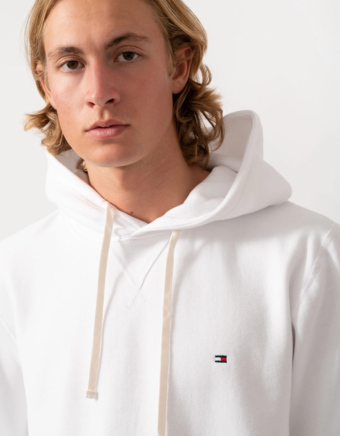 Tommy Hilfiger Essential Fleece Mens Hoodie - White