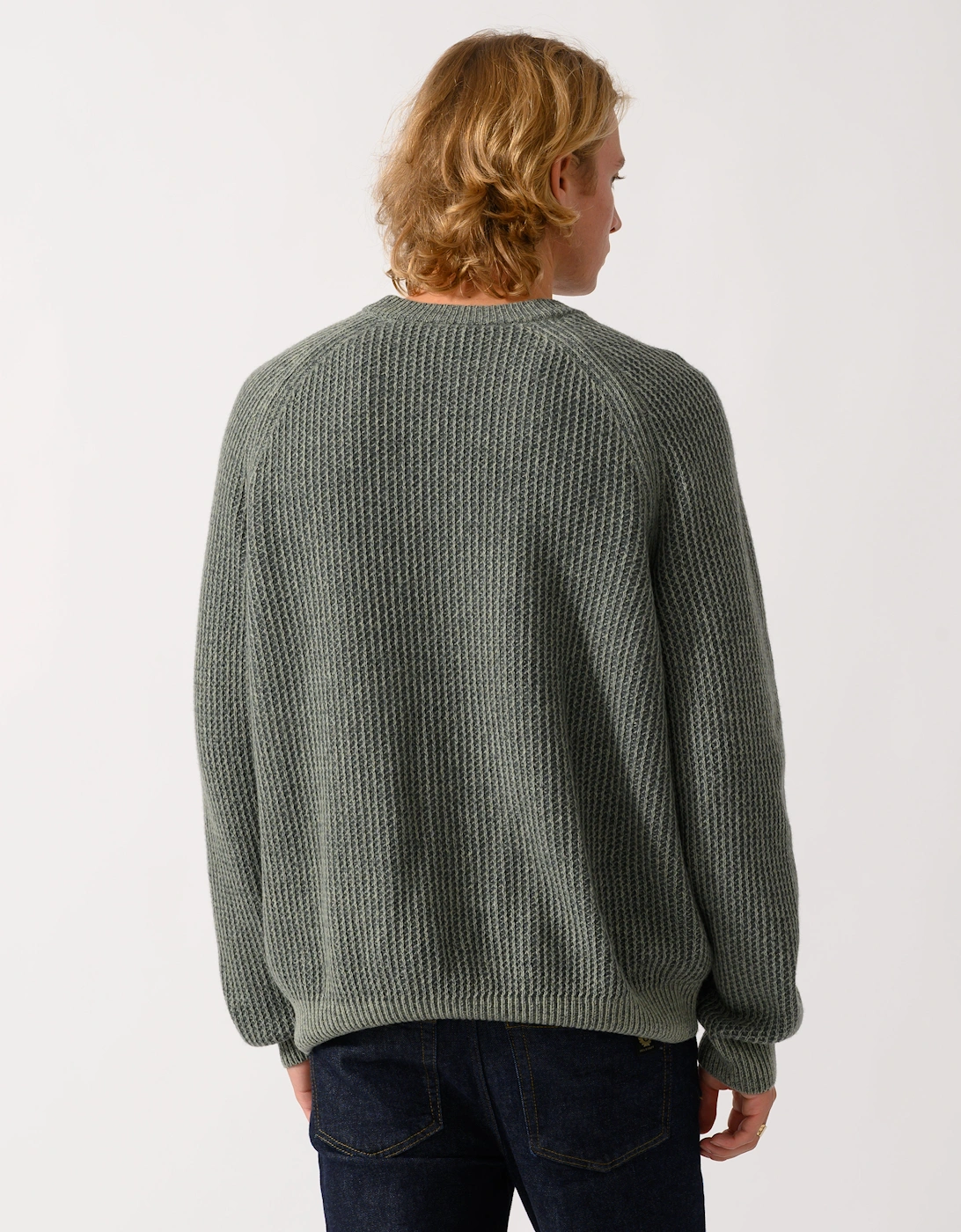 BOSS Orange Kepler Mens Crew Neck Jumper - Open Green 370