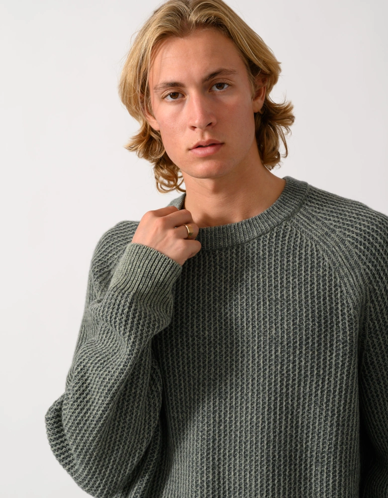 BOSS Orange Kepler Mens Crew Neck Jumper - Open Green 370