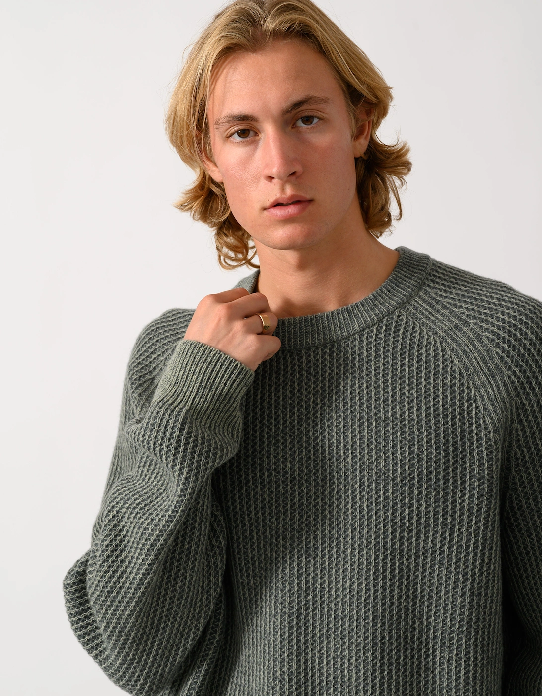 BOSS Orange Kepler Mens Crew Neck Jumper - Open Green 370